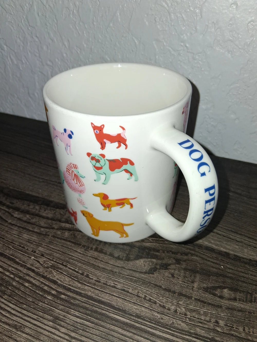 ​Parker Lane Dog Person Stoneware Coffee Mug White Colorful Dogs Breeds 16oz